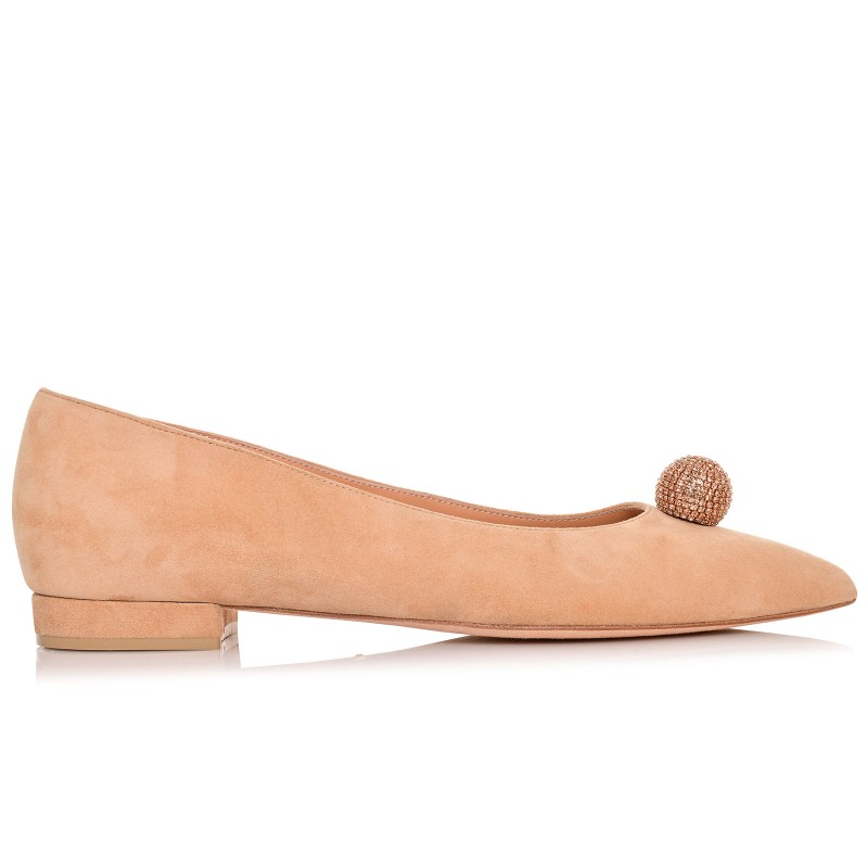 Women Biscuit Suede Ballet Flats