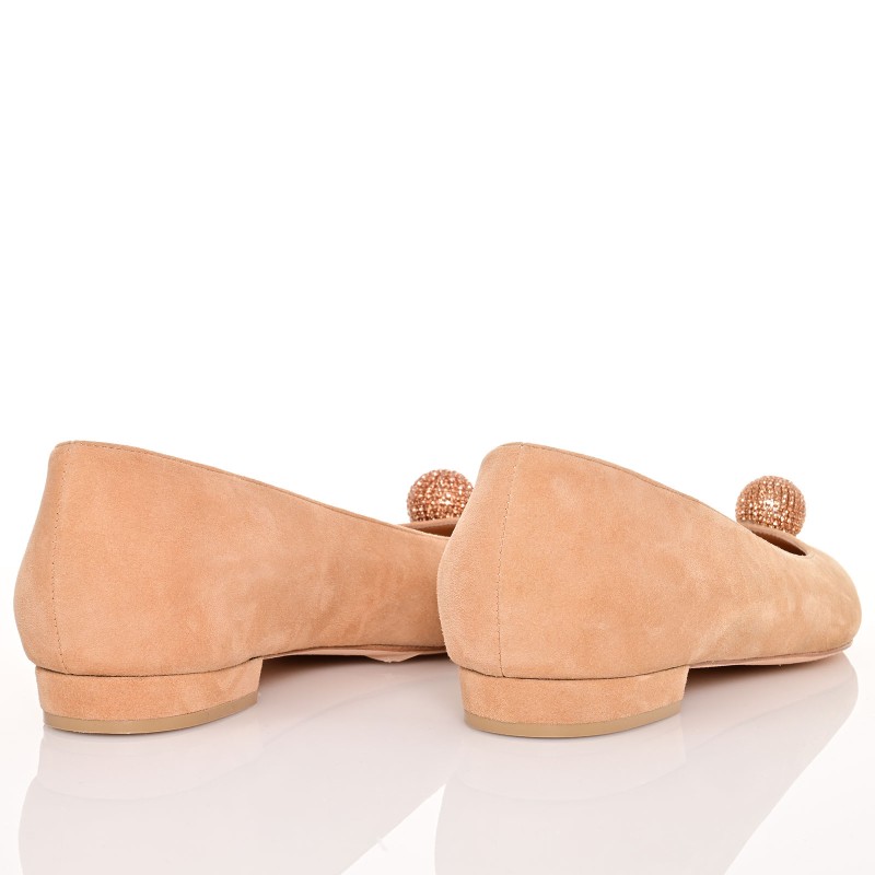 Women Biscuit Suede Ballet Flats