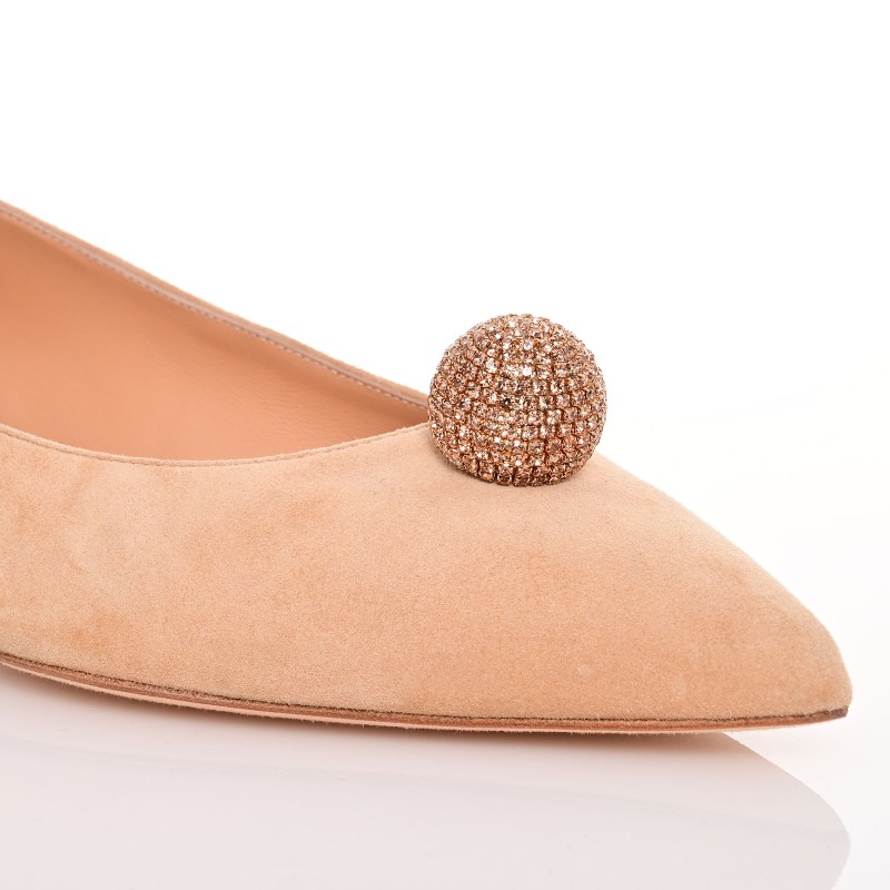 Women Biscuit Suede Ballet Flats