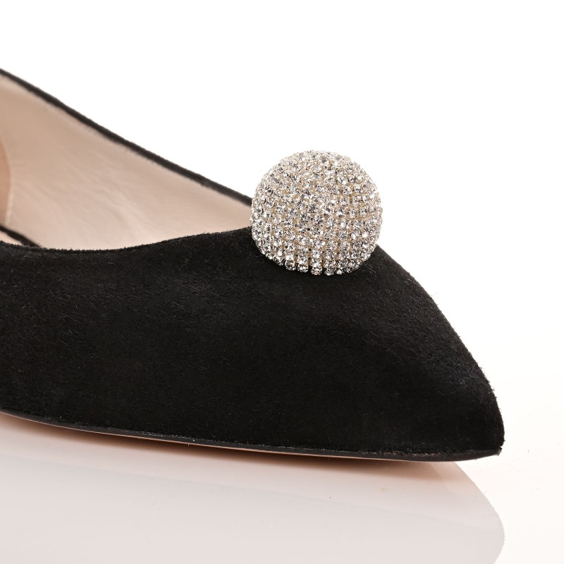 Women Black Suede Ballet Flats