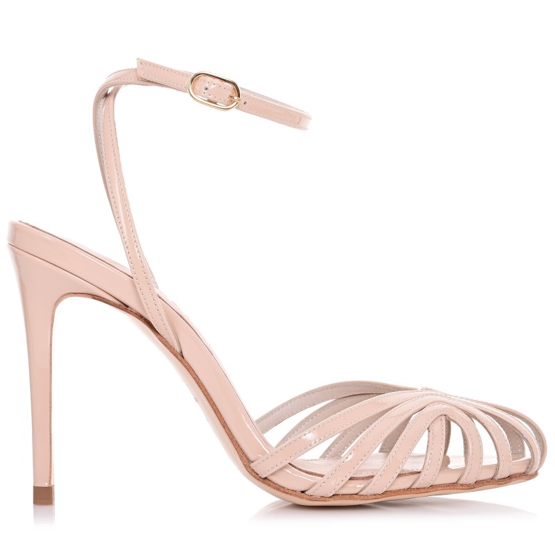 Bridal Sandals Nude Patent Leather