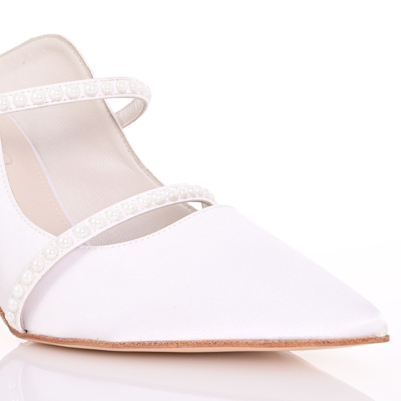 Bridal Mules White Satin