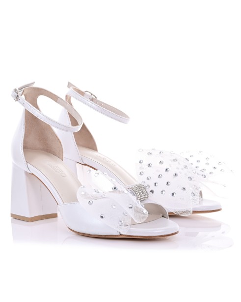 Ivory Pearl Leather Bridal Sandals