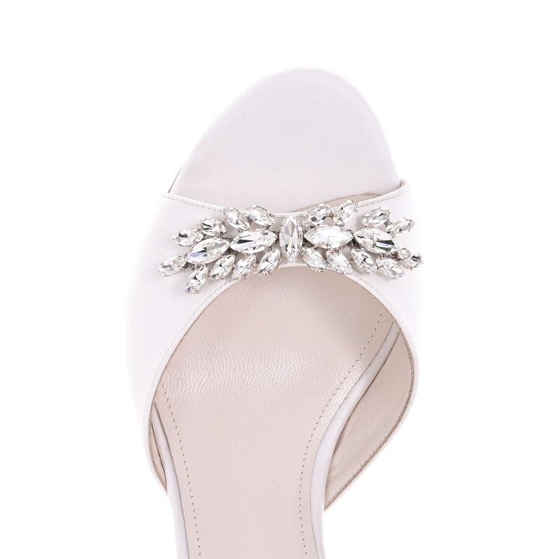 White Satin Bridal Sandals