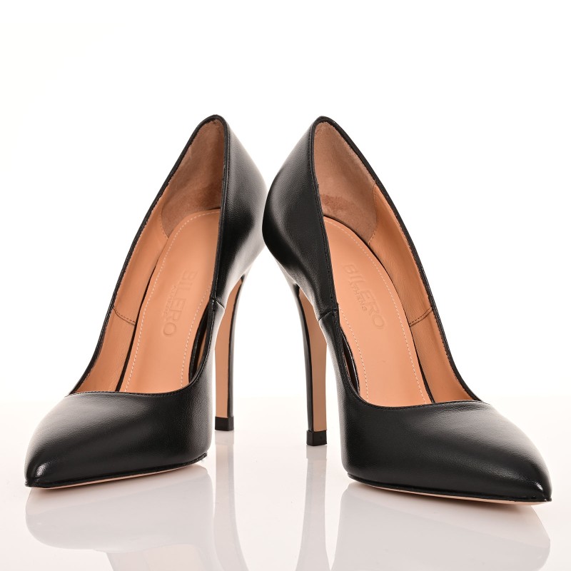 Women Black Leather Pumps