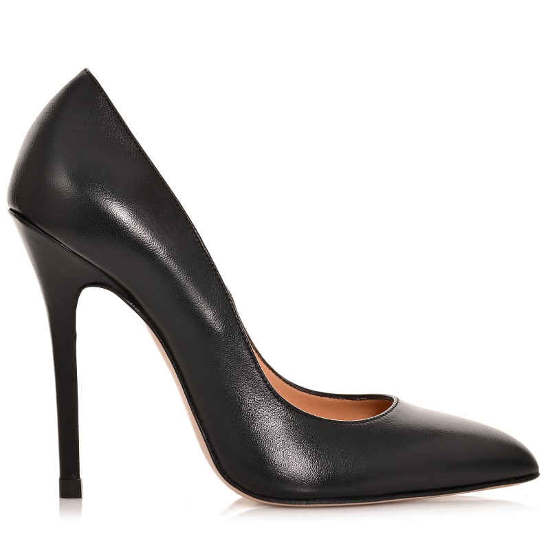 Women Black Leather Pumps