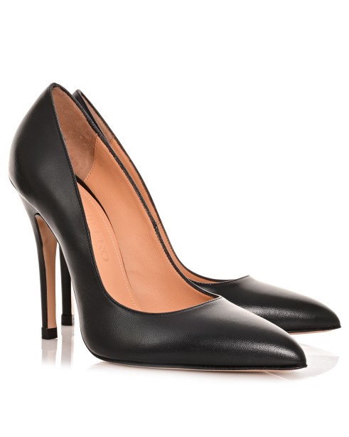 Women Black Leather Pumps