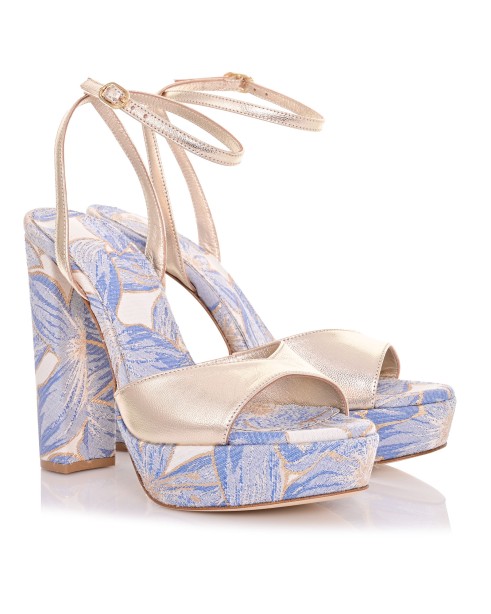 Women Gold Leather Sandals