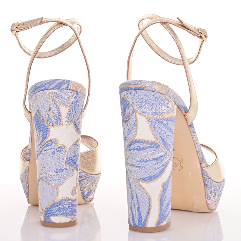 Women Gold Leather Sandals