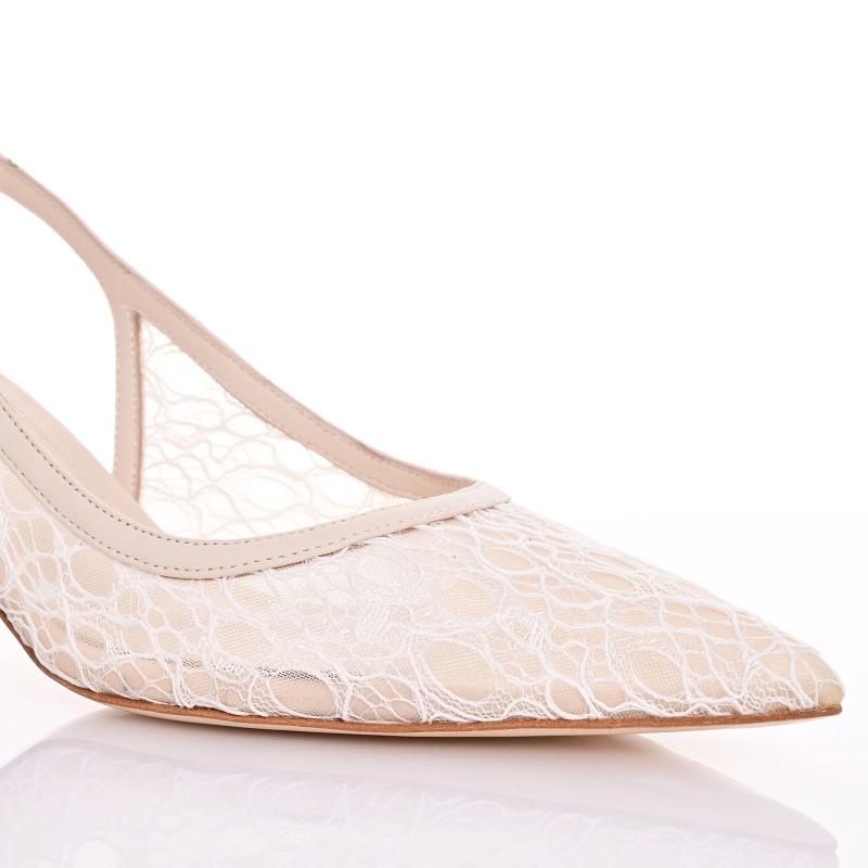 Ivory Leather Bridal Pumps