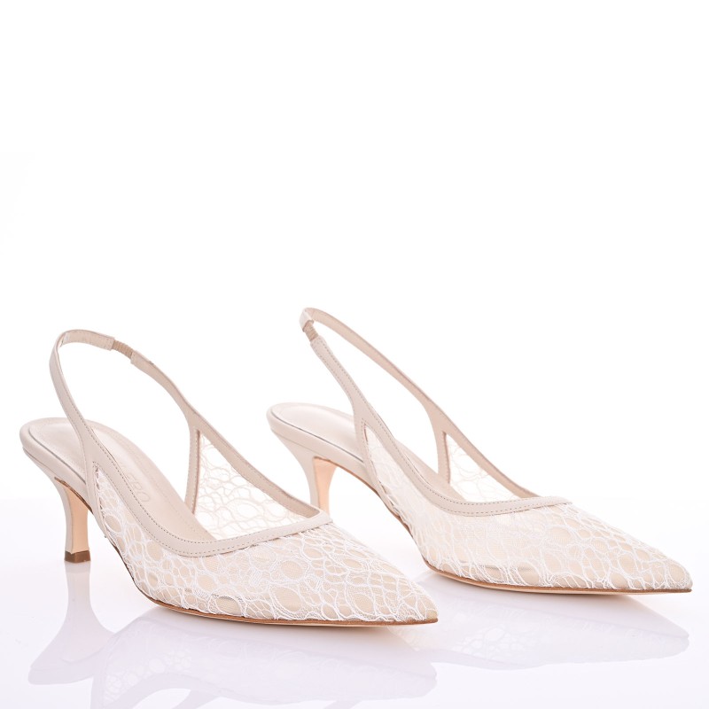 Ivory Leather Bridal Pumps
