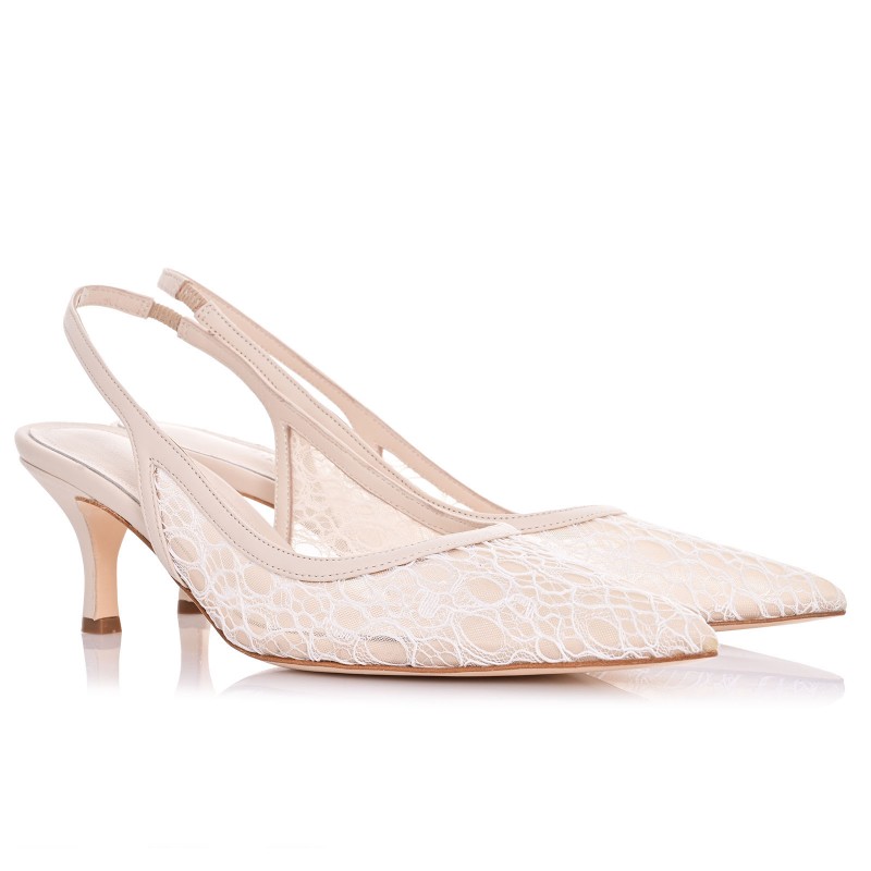 Ivory Leather Bridal Pumps