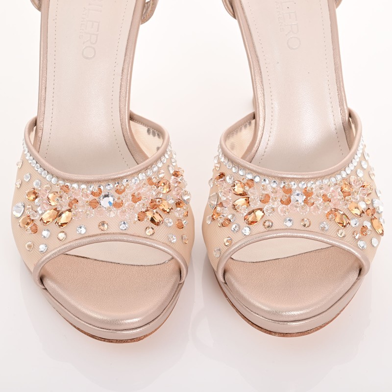 Bridal Sandals Metallic Steel