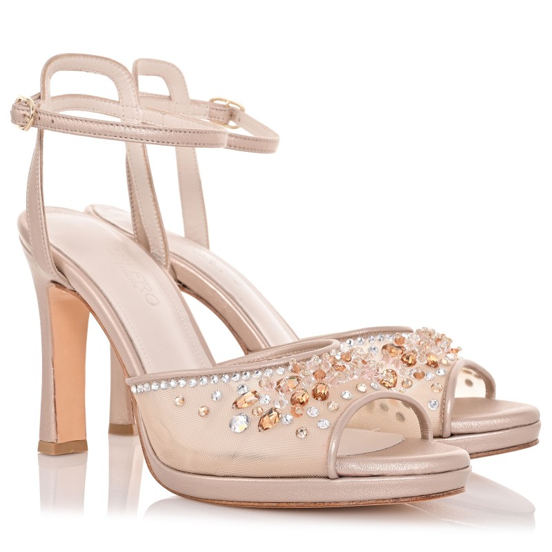 Bridal Sandals Metallic Steel