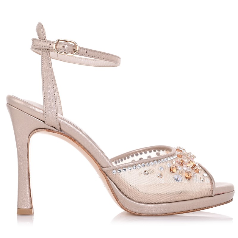 Bridal Sandals Metallic Steel