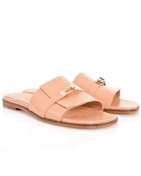 Women Mules Flats Biscotti Leather