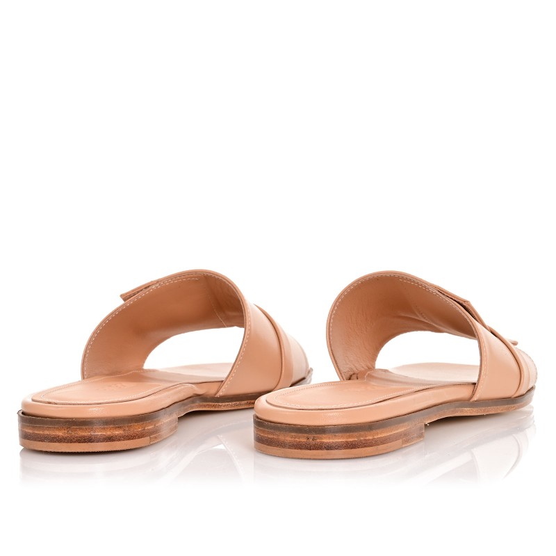 Women Mules Flats Biscotti Leather