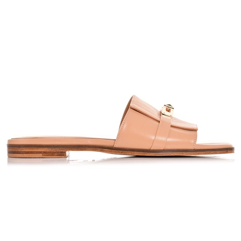Women Mules Flats Biscotti Leather