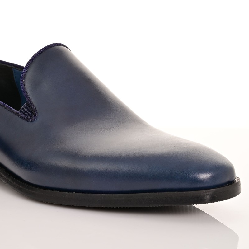 Men Shoes Blue Leather