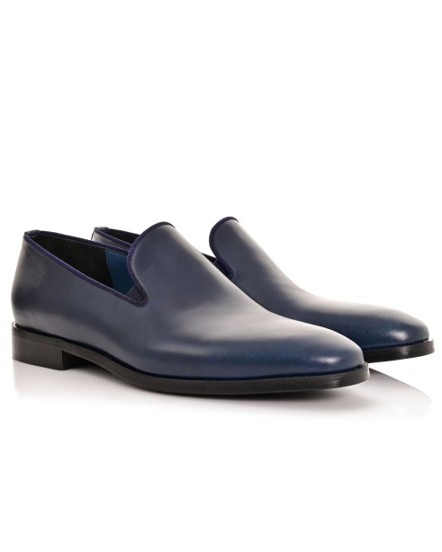 Men Shoes Blue Leather