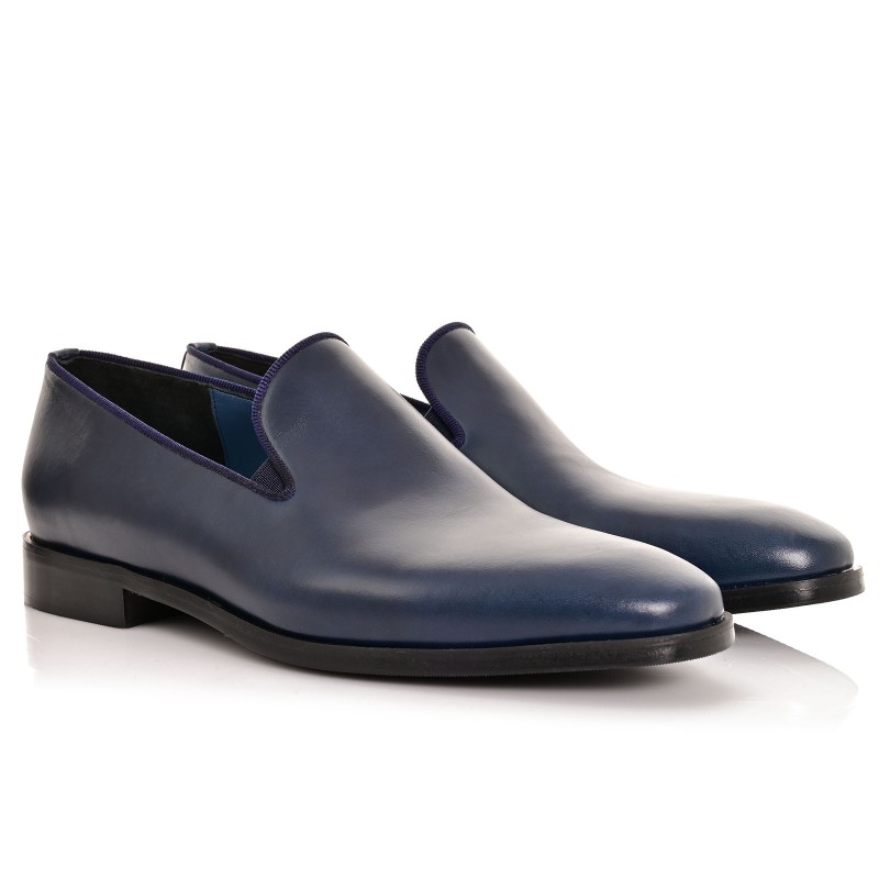 Men Shoes Blue Leather