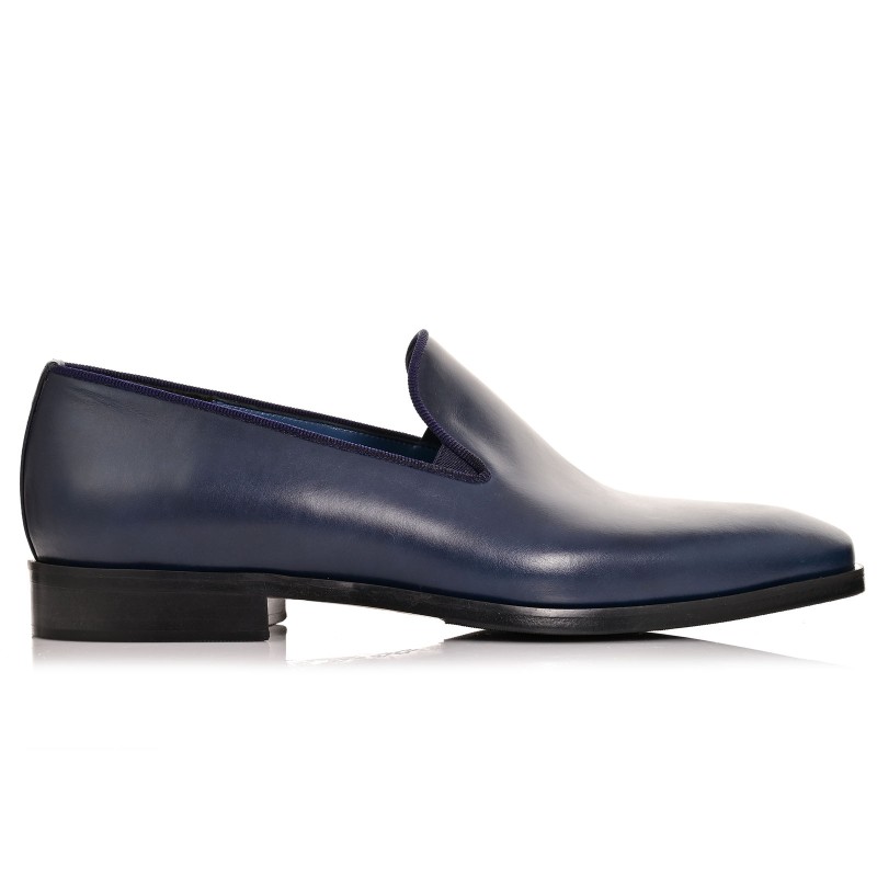 Men Shoes Blue Leather