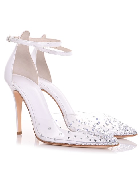 Bridal Pumps White Leather