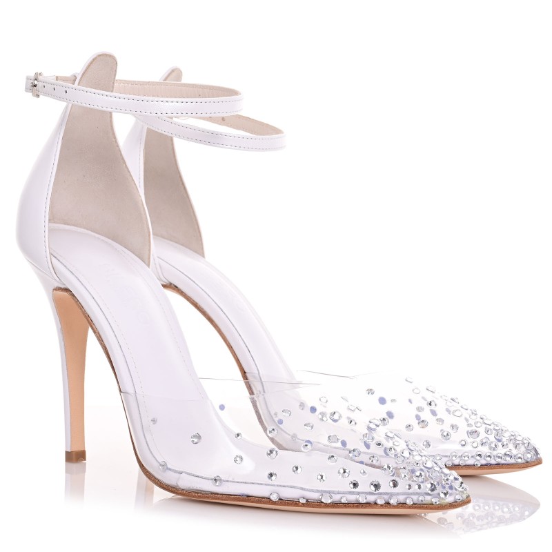 Bridal Pumps White Leather