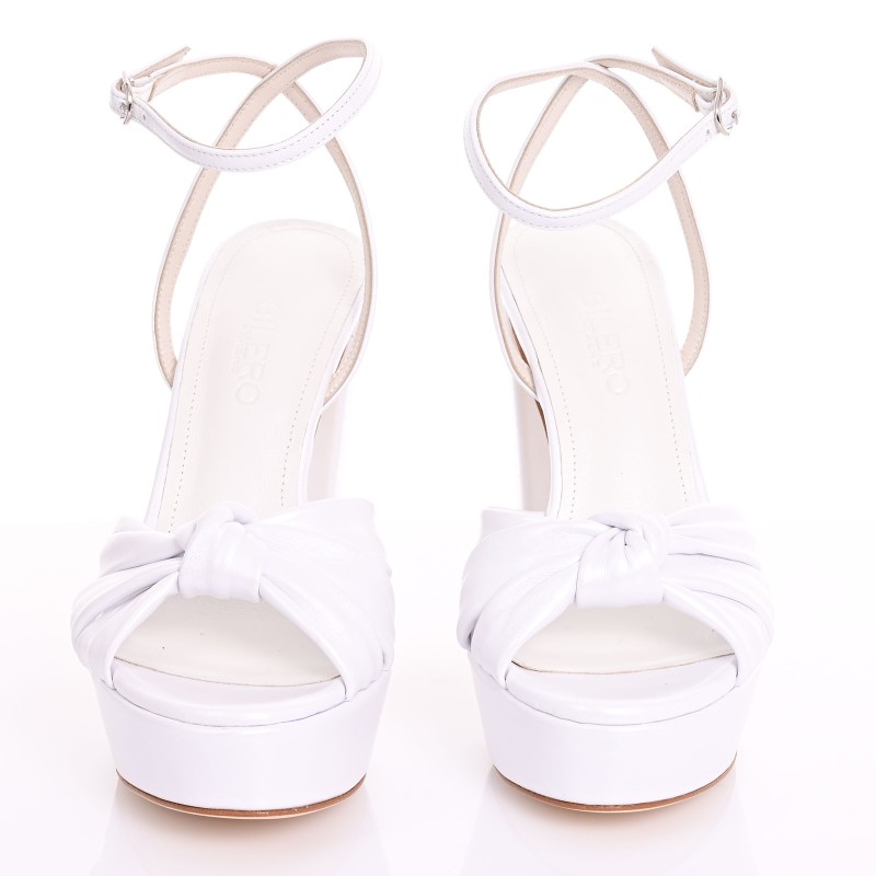 Bridal Sandals White Pearl Leather