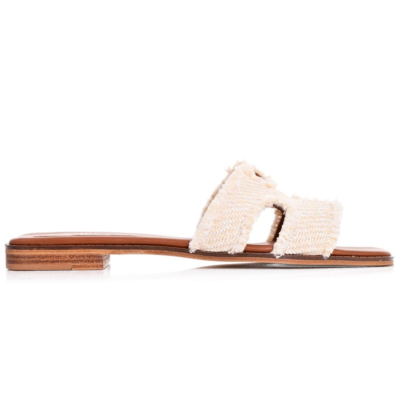 Women's Sandals Flats Camel Leather