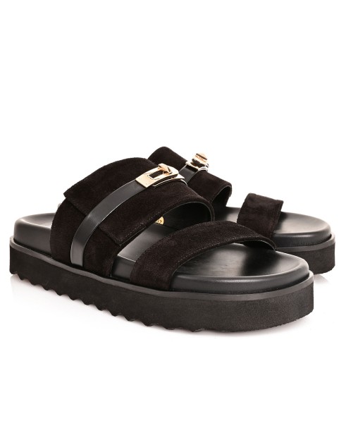 Women's Black Suede Sandals