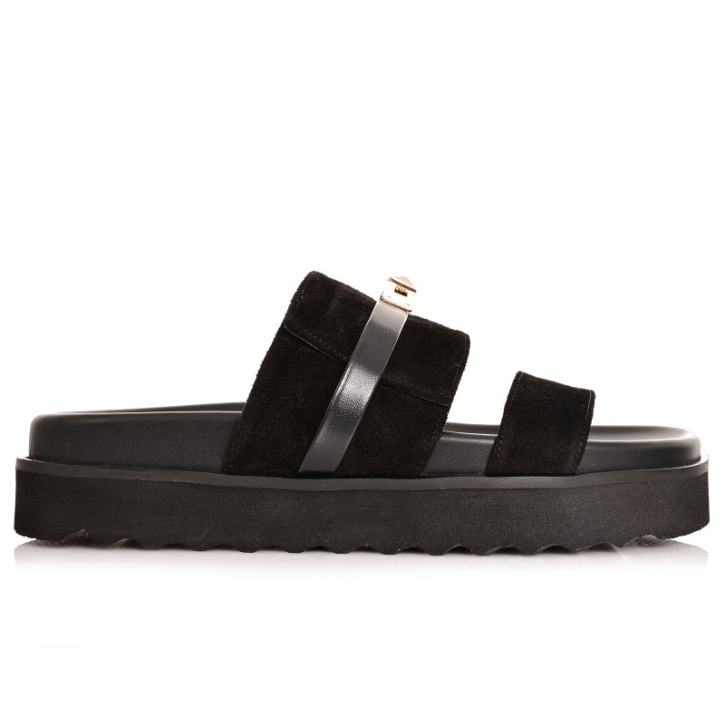 Women's Black Suede Sandals
