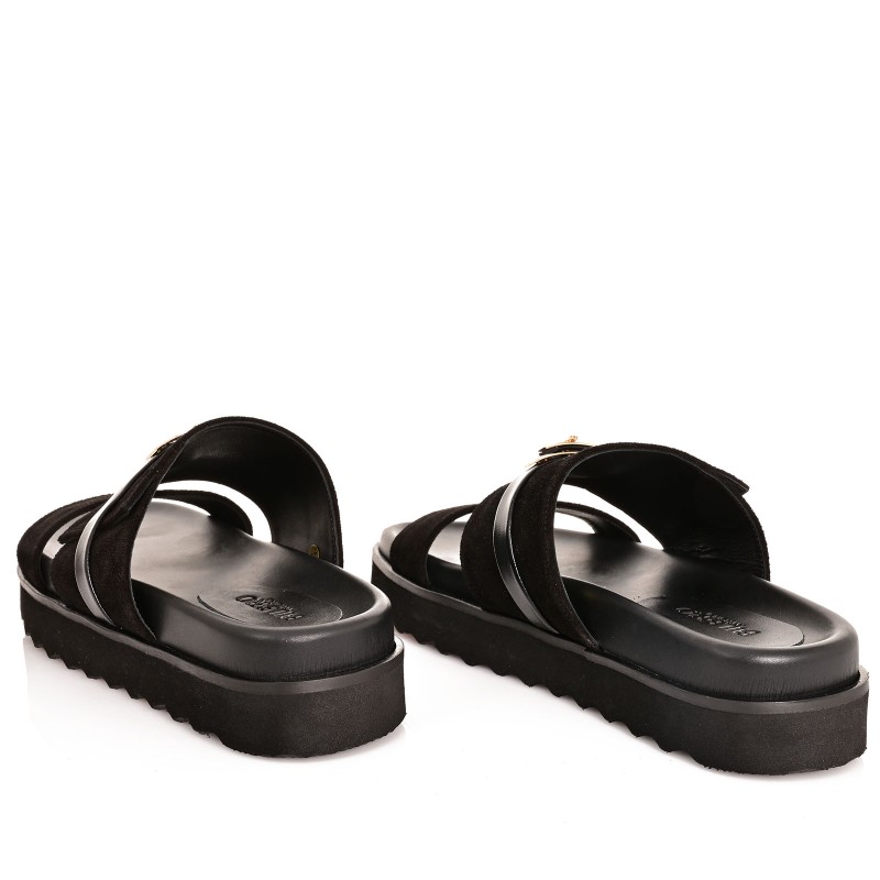 Women's Black Suede Sandals