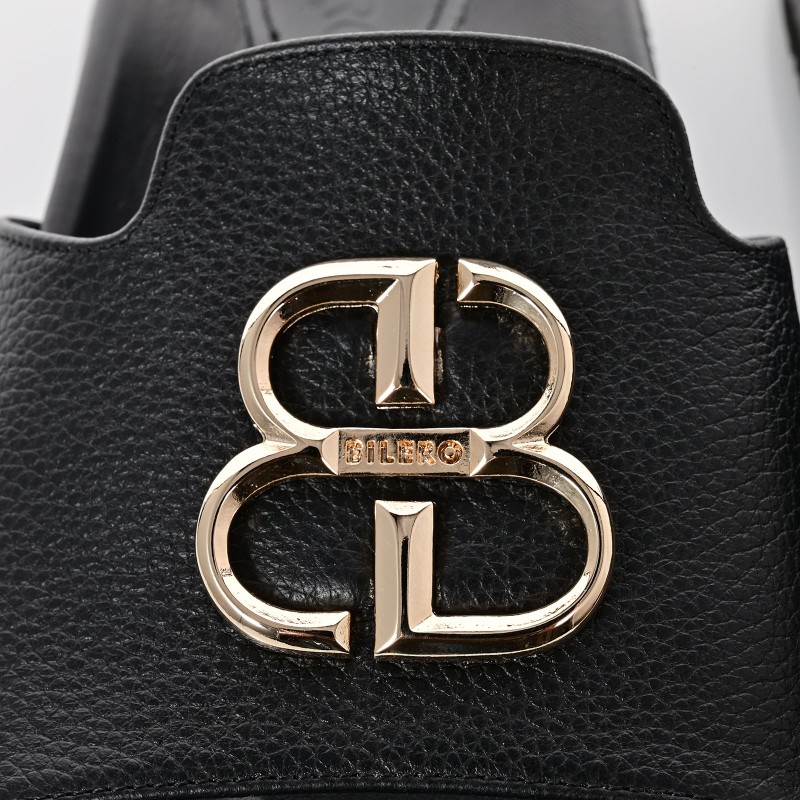 Women's Black Leather Sandals