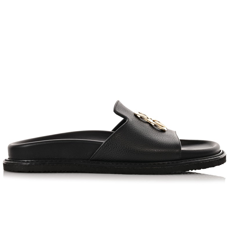 Women's Black Leather Sandals