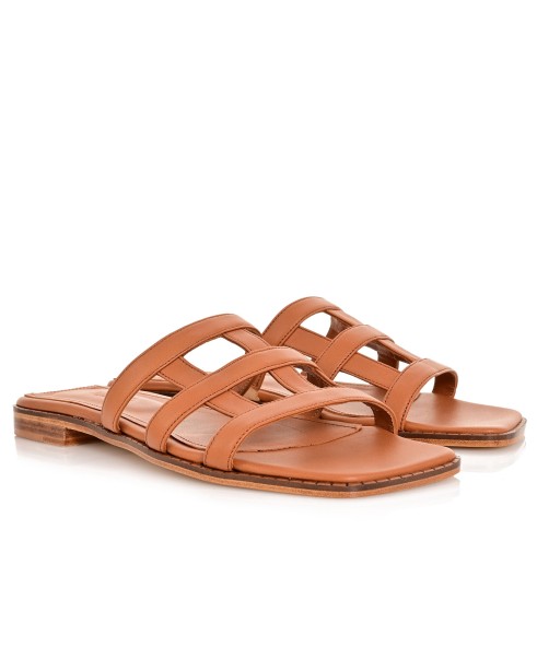 Women's Camel Leather Sandals