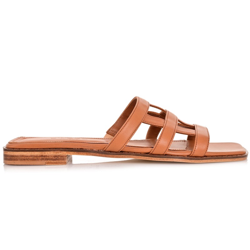 Women's Camel Leather Sandals