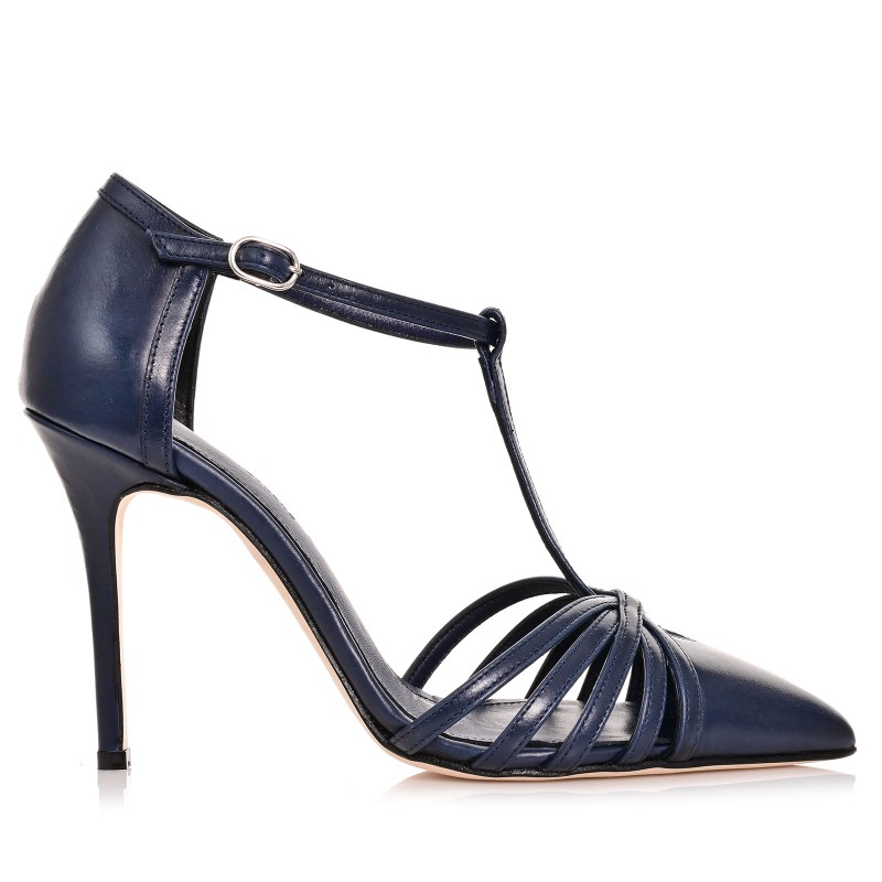 Women's Blue Leather Pumps