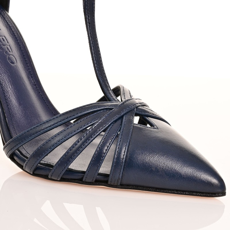 Women's Blue Leather Pumps