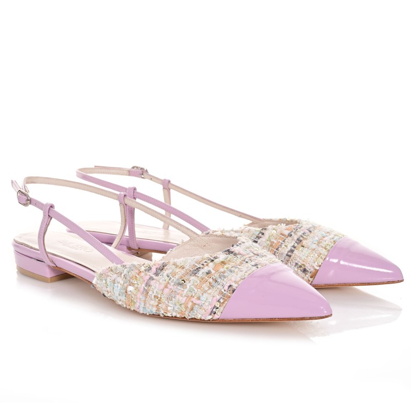 Women Purple Leather Ballerinas