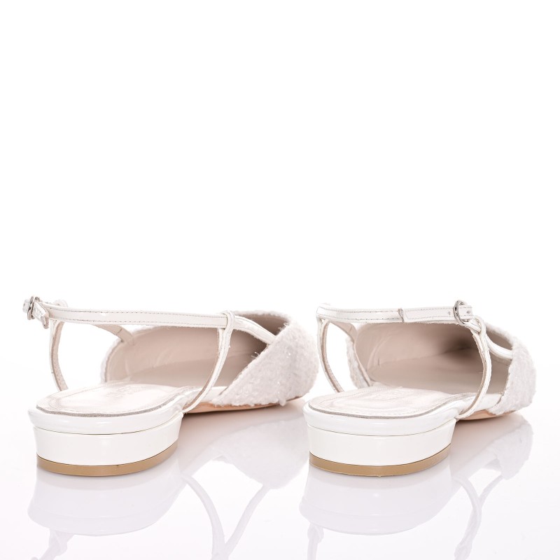 Women White Leather Ballerinas