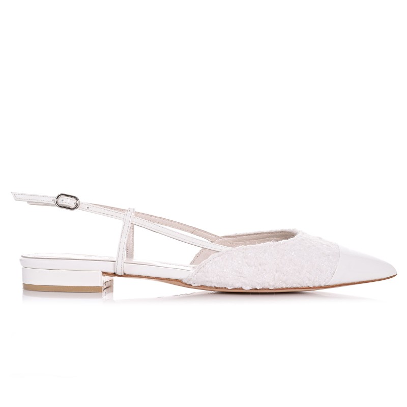 Women White Leather Ballerinas