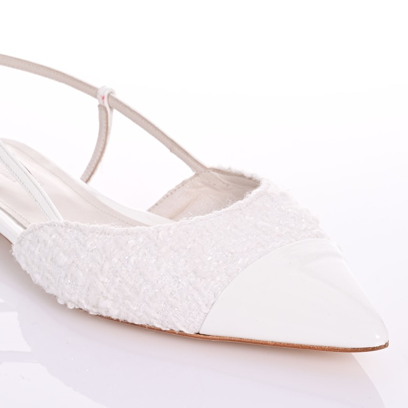 Women White Leather Ballerinas