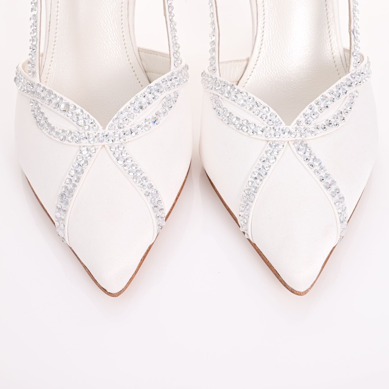 Bridal Pumps White Satin