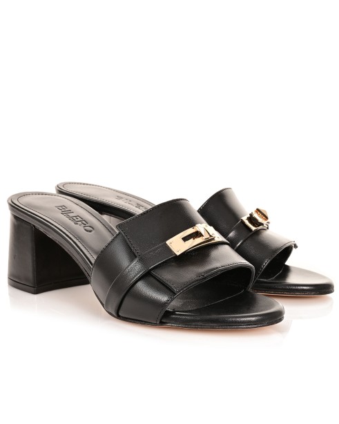 Women Mules Black Leather