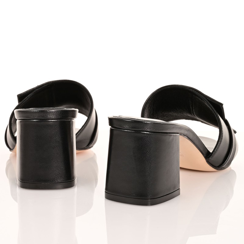 Women Mules Black Leather