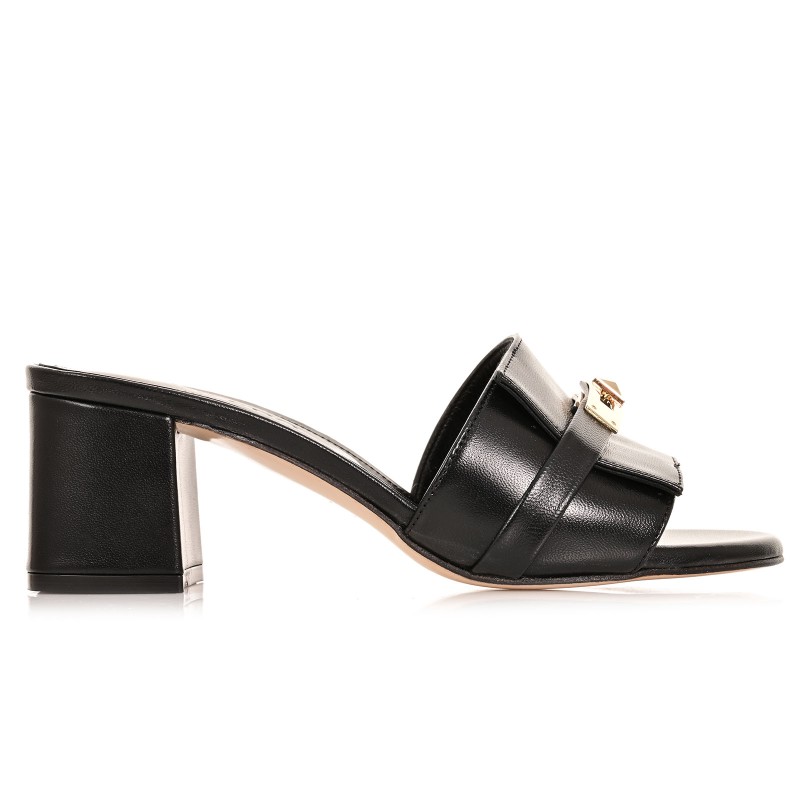 Women Mules Black Leather