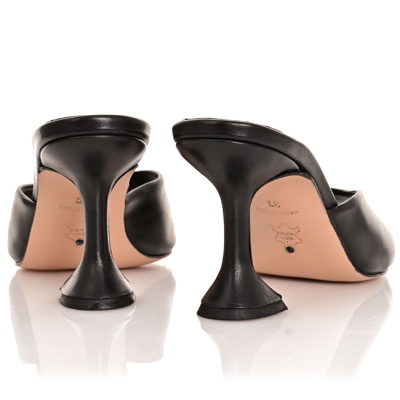 Women Mules Black Leather