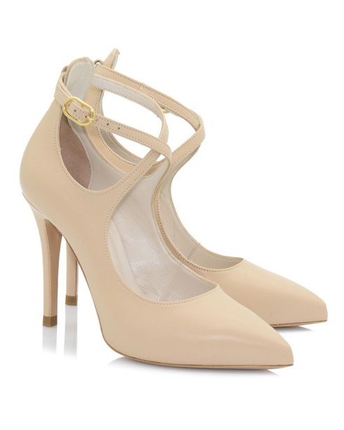 Beige Leather Pumps