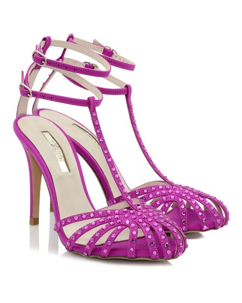 Purple Satin Sandals